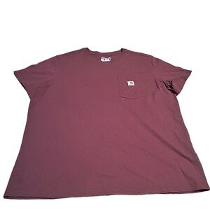 Carhartt K87 Loose Fit Heavyweight Pocket T-Shirt XL Maroon 100% Cotton